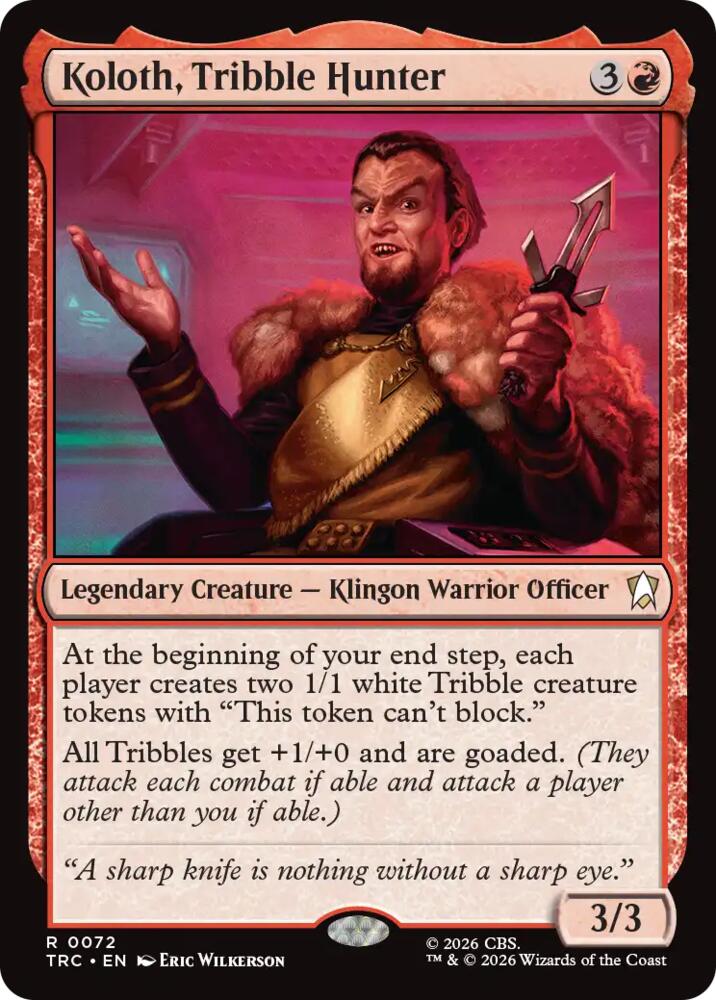 Koloth, Tribble Hunter (Surge Foil) (72) (TRC)