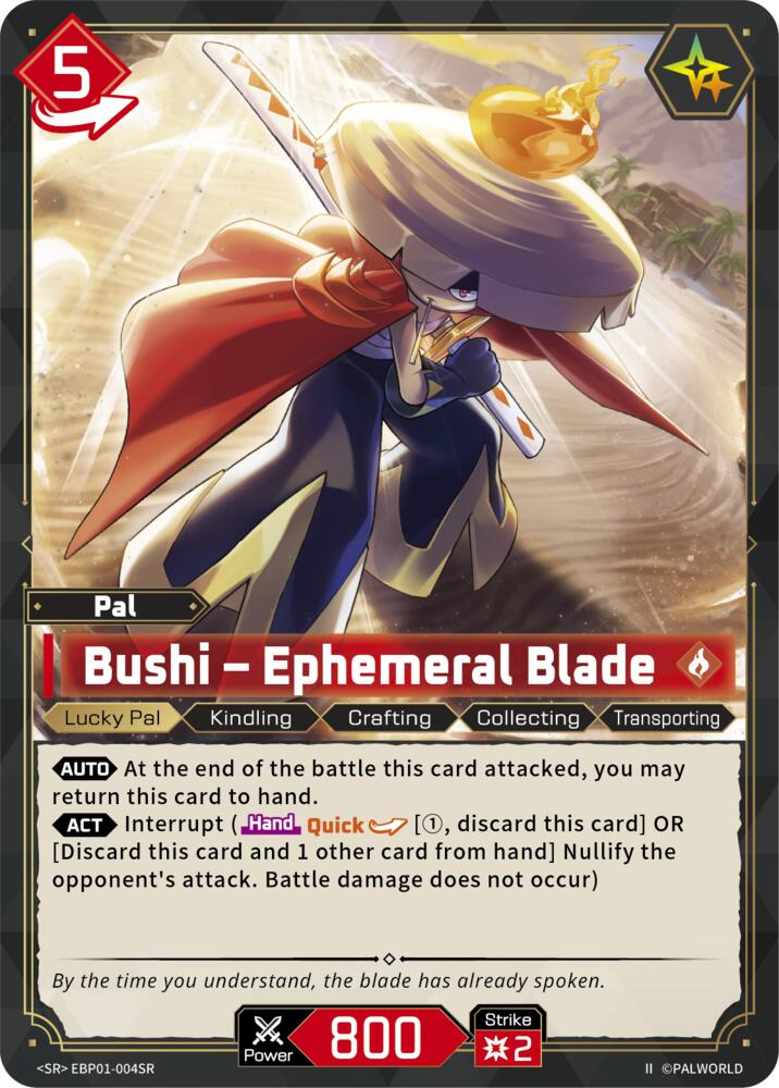 Bushi - Ephemeral Blade (SR) (2nd Edition) (EBP01-004SR) (BP01)