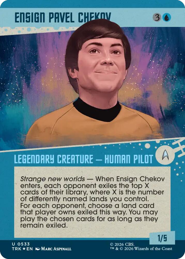 Ensign Pavel Chekov (Showcase) (Surge Foil) (533) (TRK)