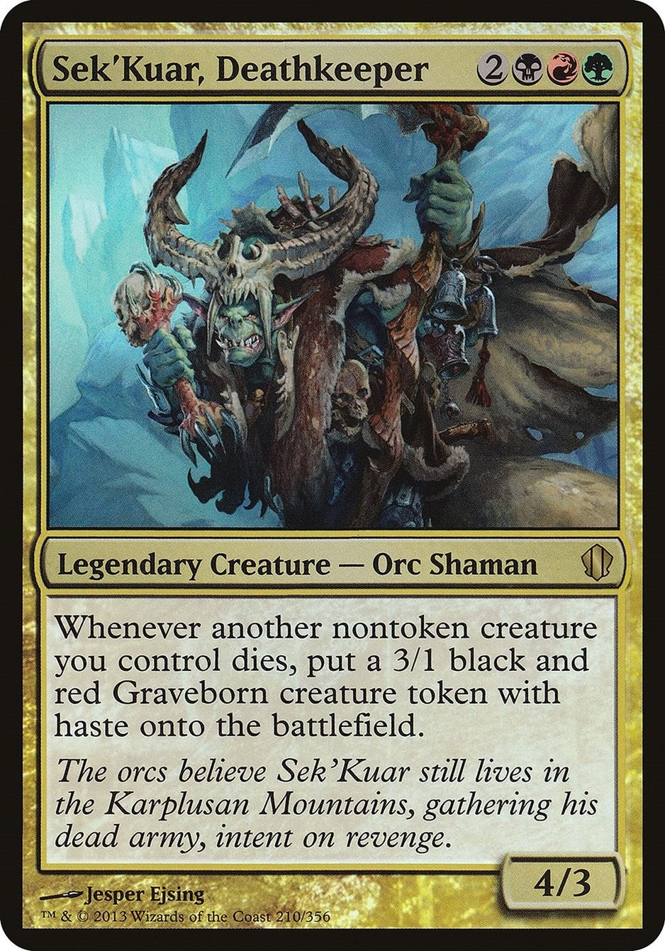 Image for Sek'Kuar, Deathkeeper (Commander 2013) (210) (OVER) - Magic: The Gathering