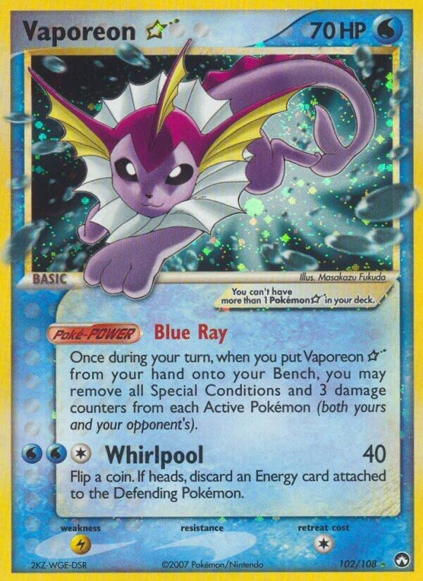 Vaporeon Star (102/108) (PK)