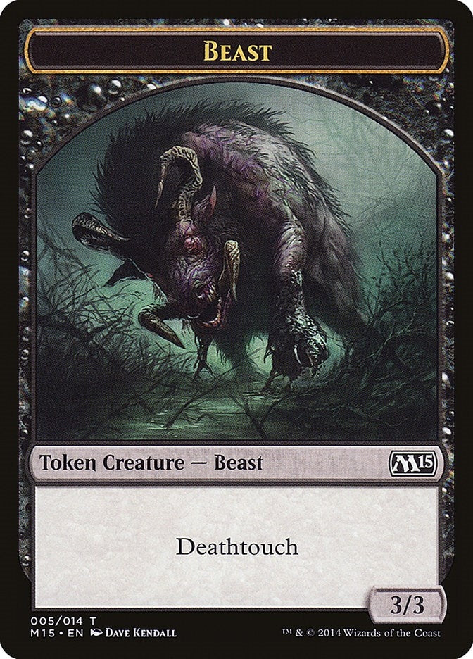 Image for Beast Token (Black) (5) (M15) - Magic: The Gathering