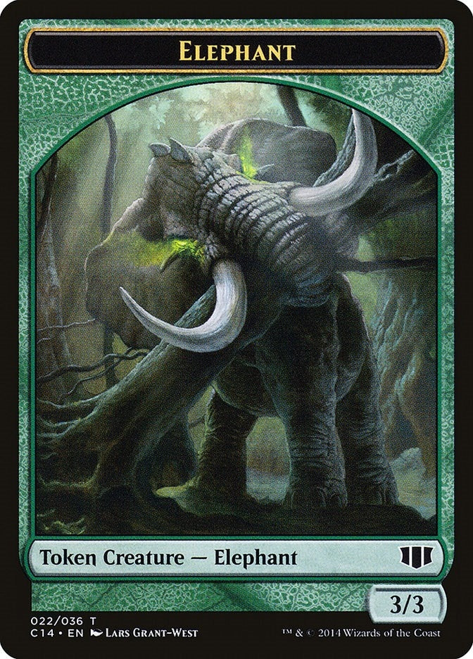 Elephant // Elf Warrior Double-Sided Token (22 // 24) (C14)
